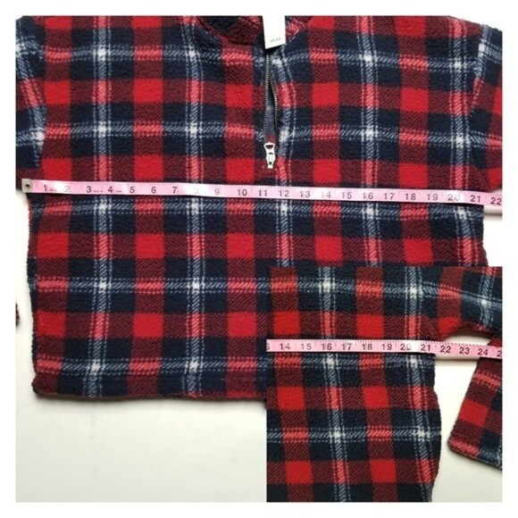 American Eagle Womens Plaid Cropped Fleece Size Extra Small NWT - Picture 7 of 13